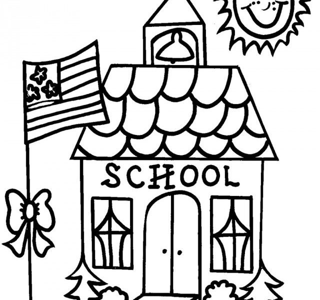 640x600 School Pictures To Color School Drawings Coloring Drawing School