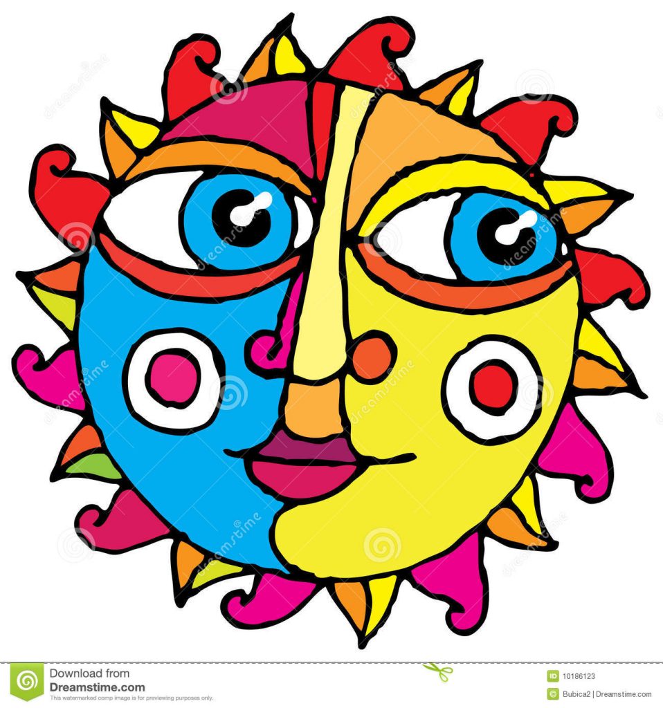 958x1024 Special Drawings To Color Big Eye Sun Simple Hand Drawing Stock