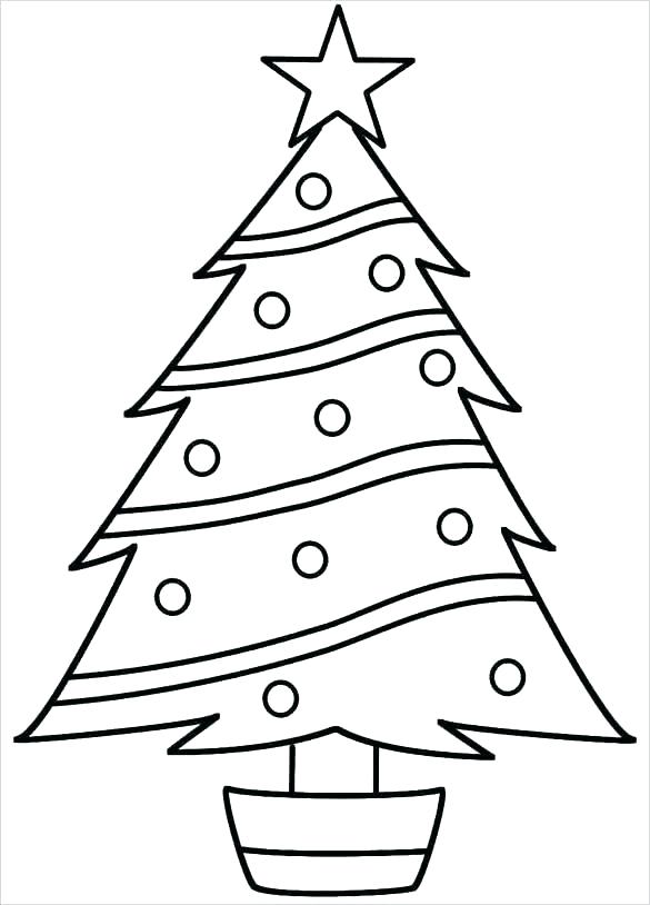 585x814 Christmas Drawings To Print Tree Drawing Outline Christmas
