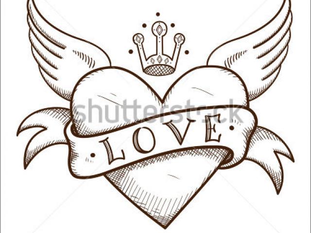640x480 Drawings Of Hearts With Ribbons Free Download Clip Art