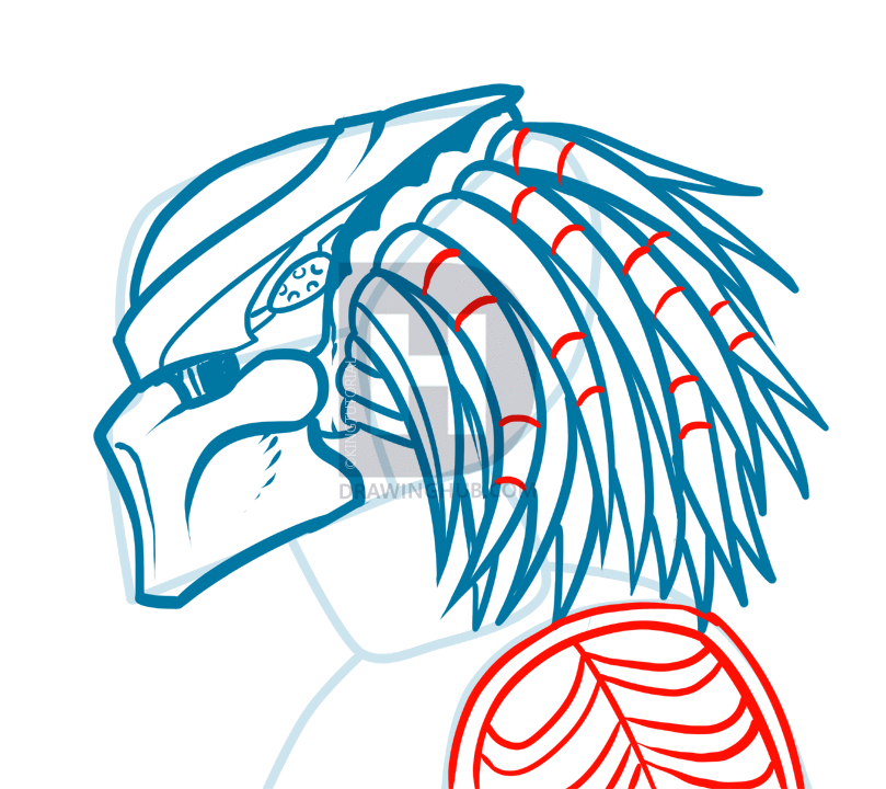 809x720 How To Draw Alien Vs Predator, Step