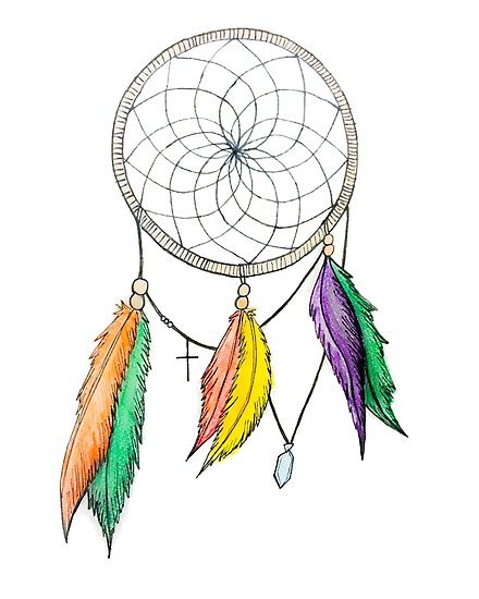 440x550 Dream Catcher Pencil Drawing Posters