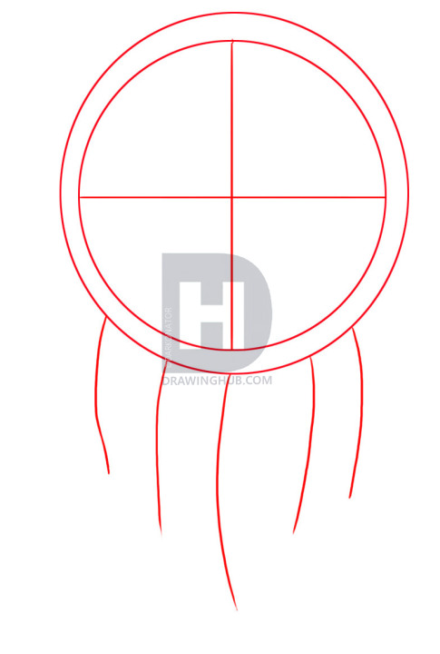 485x720 How To Draw A Dreamcatcher, Step