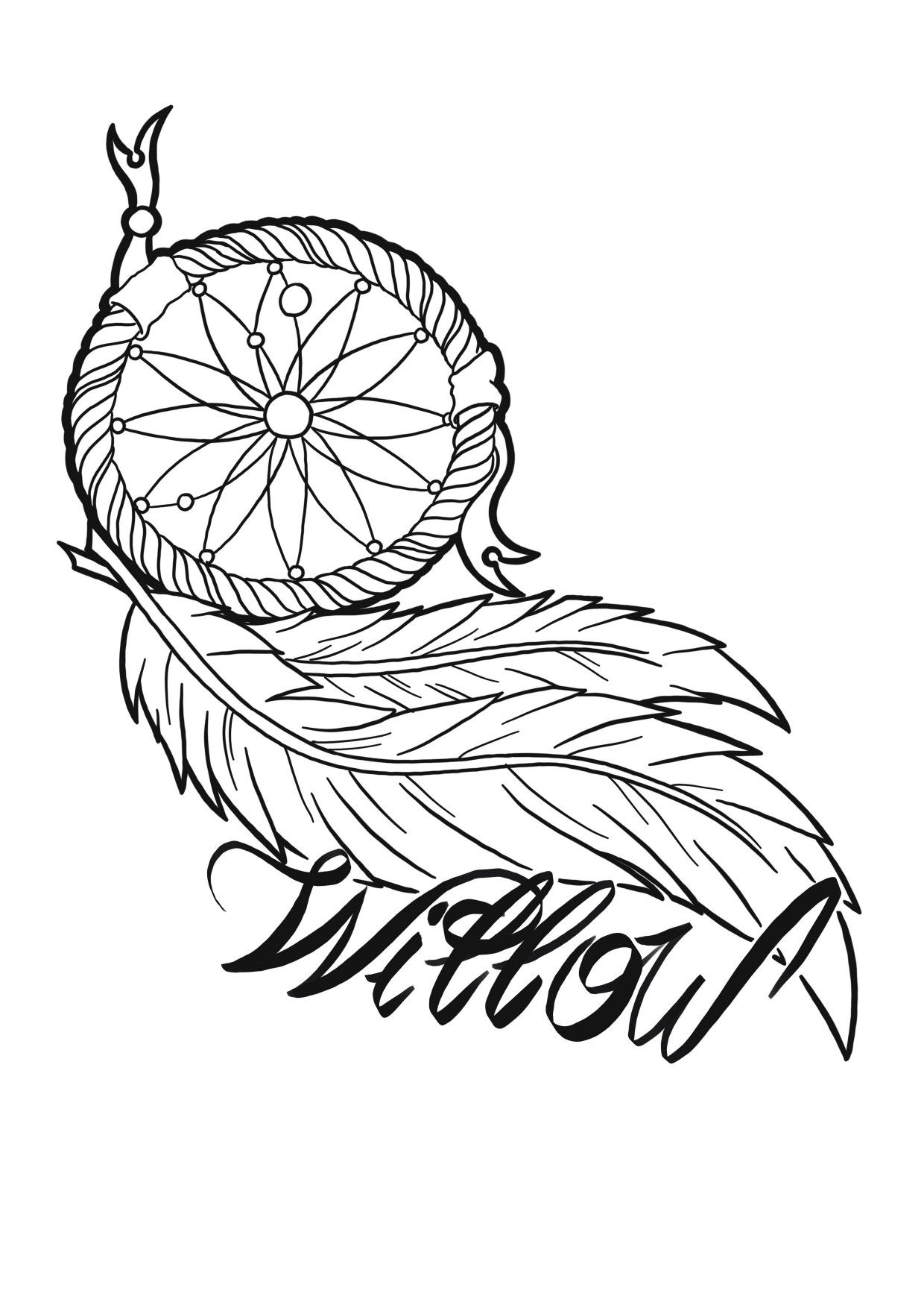1240x1754 Dreamcatcher Tattoo Drawings In Tattoo Designs