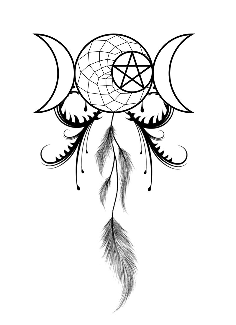 800x1105 Moon Goddess Dream Catcher Tattoo