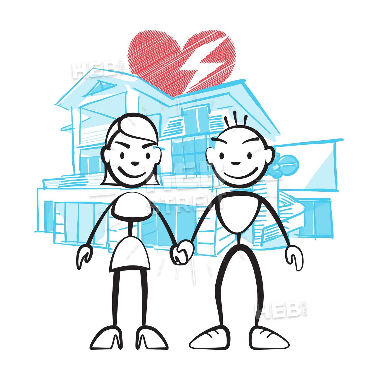 1280x1280 Couple Brushing In Front Of Dream House With Worries Hebstreits