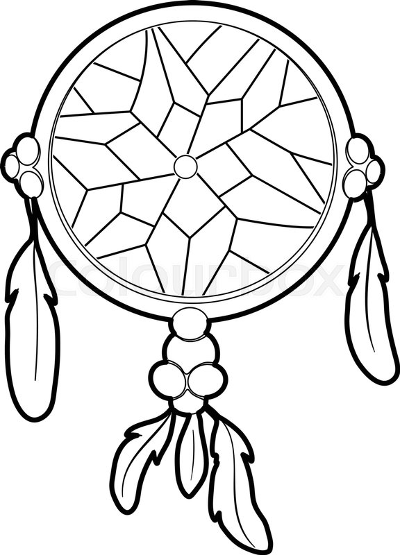 576x800 Dreamcatcher Icon Outline Stock Vector Colourbox