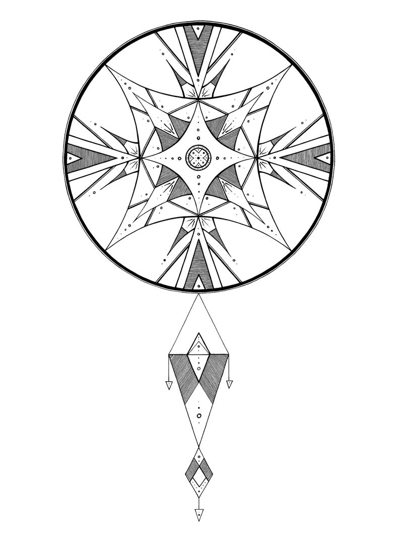 794x1060 December Oak Moon Art Print Birth Moon Dreamcatcher Wall Art Etsy