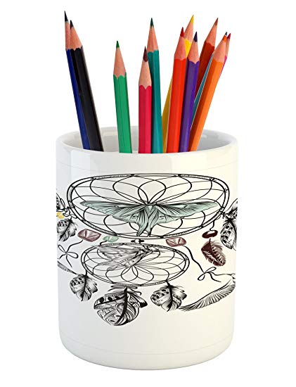 421x550 Ambesonne Ethnic Pencil Pen Holder, Collect Your Happy