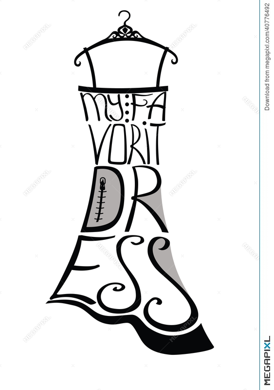 563x800 Typography Dress Design Silhouette Of Woman Dress From Words