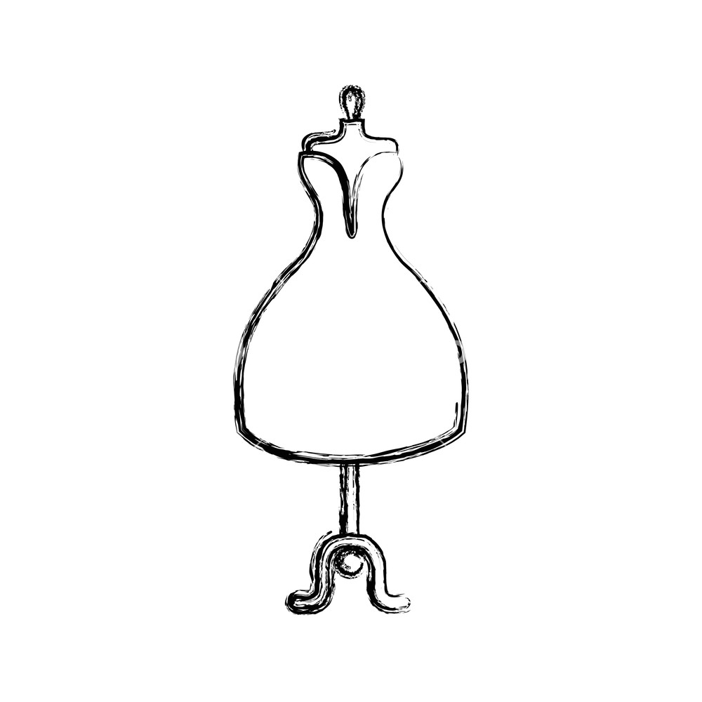 1000x1000 Figure Fashion And Elegance Dress Style Design Vector Illustration