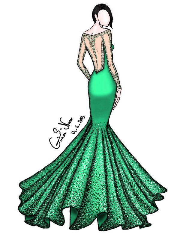 600x781 Designing Dress Drawing