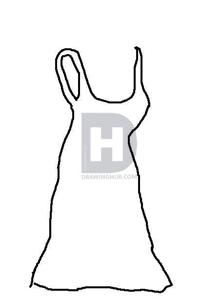 455x615 How To Draw A Summer Dress, Step