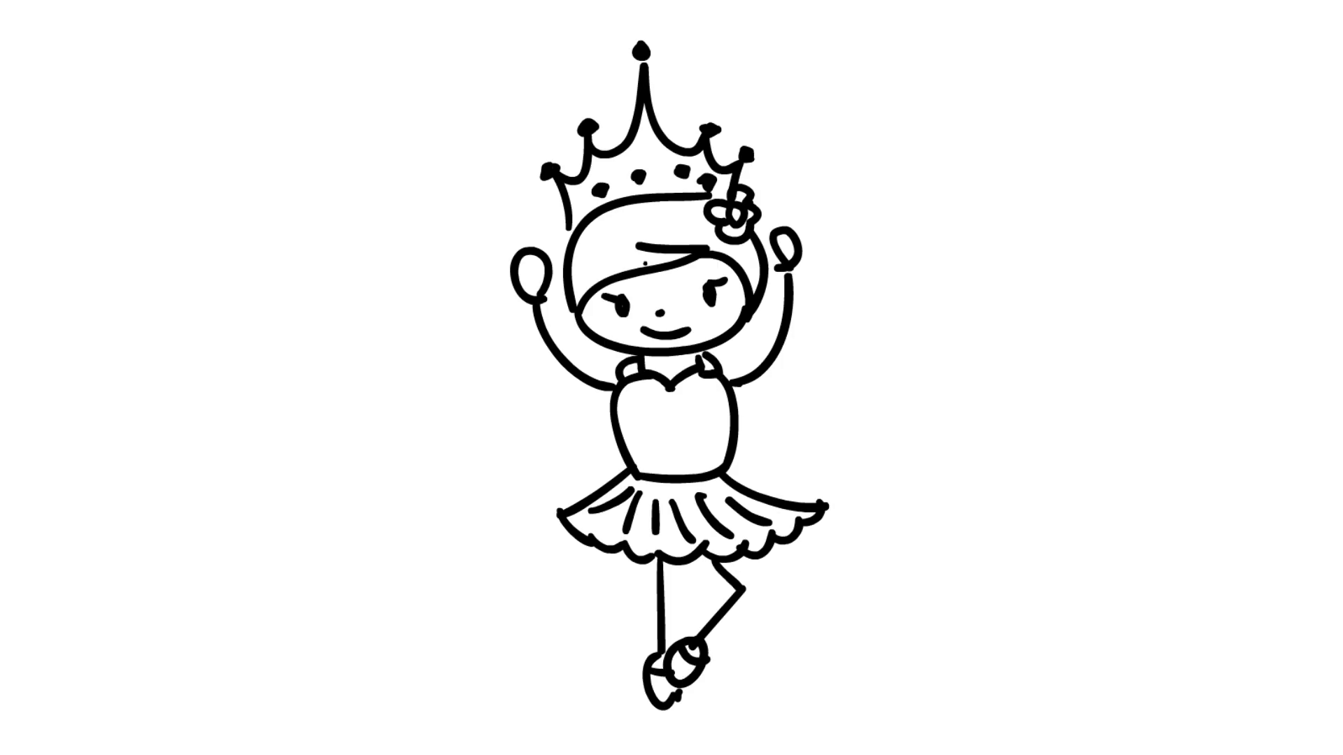 1920x1080 Christmas Kids Wearing Fancy Dress Line Drawing Illustration