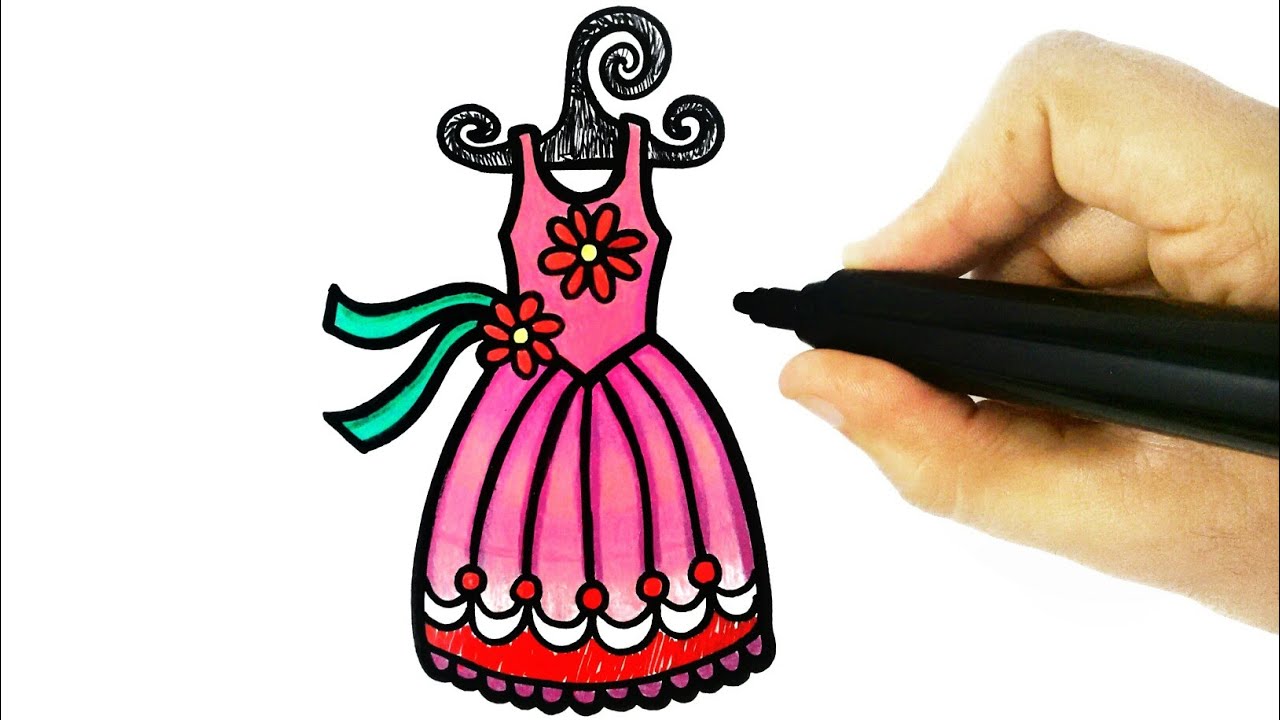 1280x720 How To Draw A Princess Dress Easy Step