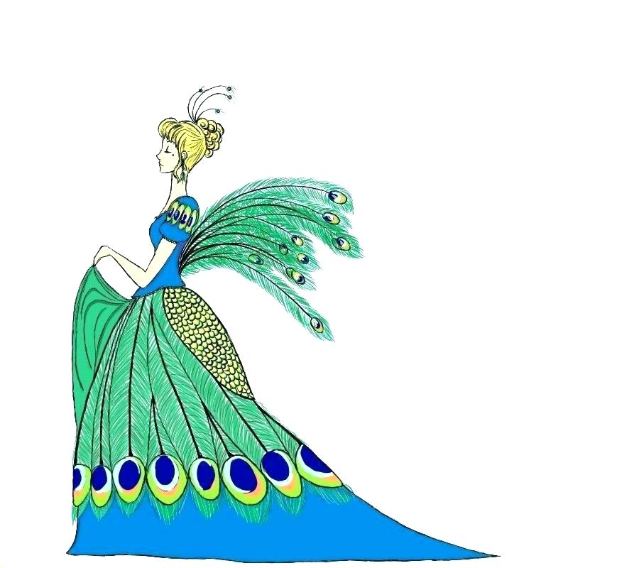 900x800 Easy To Draw Peacock