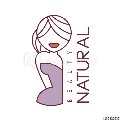 500x500 Natural Beauty Salon Hand Drawn Cartoon Outlined Sign Design