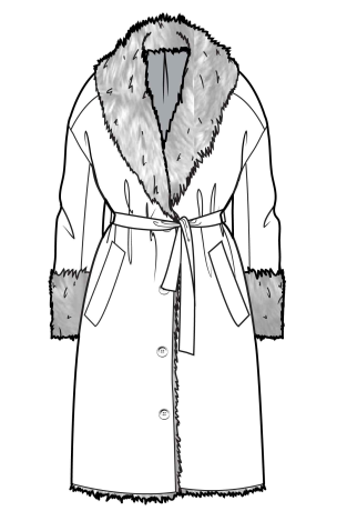 313x469 Robe Style Coat Coat Fashion Sketches, Fashion Design Template