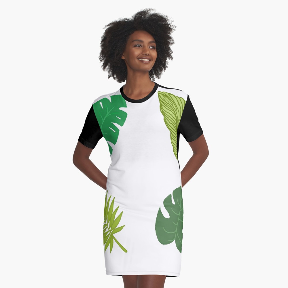 1000x1000 Tropical Leaf Tumblr Drawing Graphic T Shirt Dress