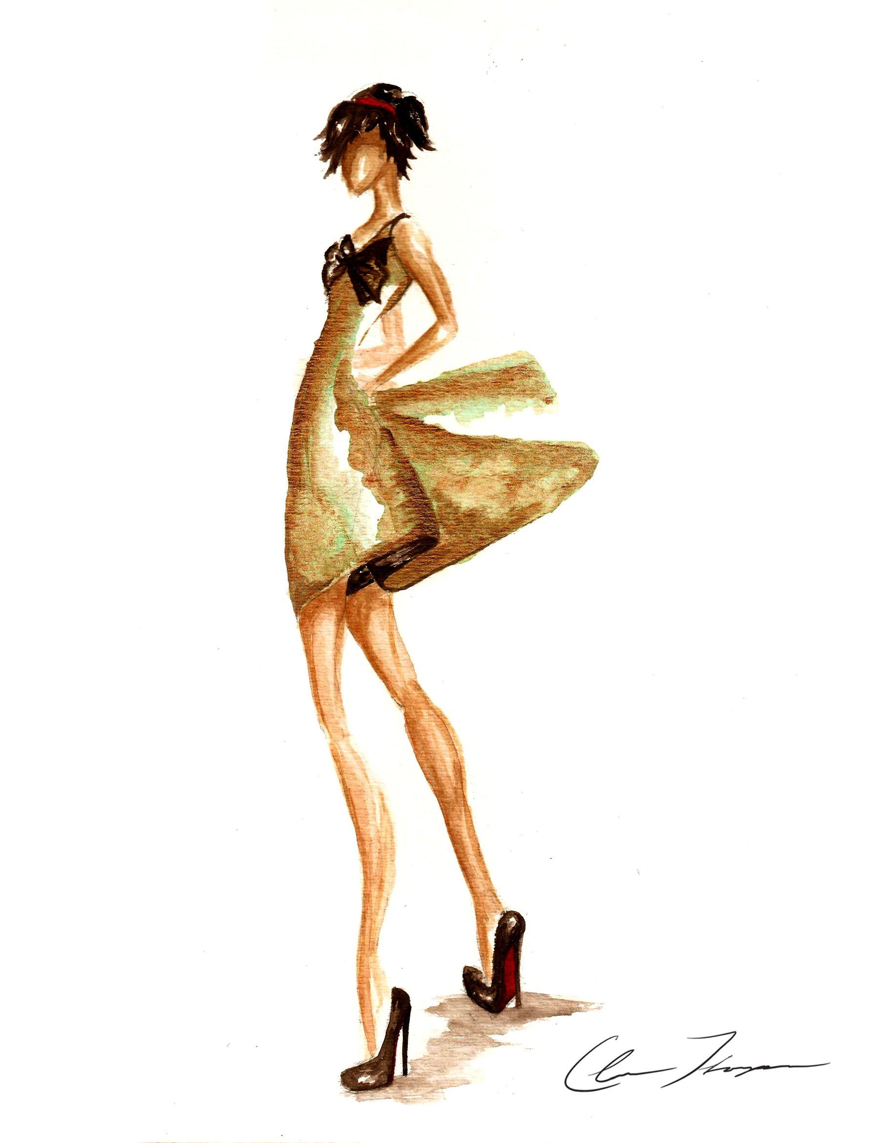 1820x2338 Fashion Designing Short Dress Sketch