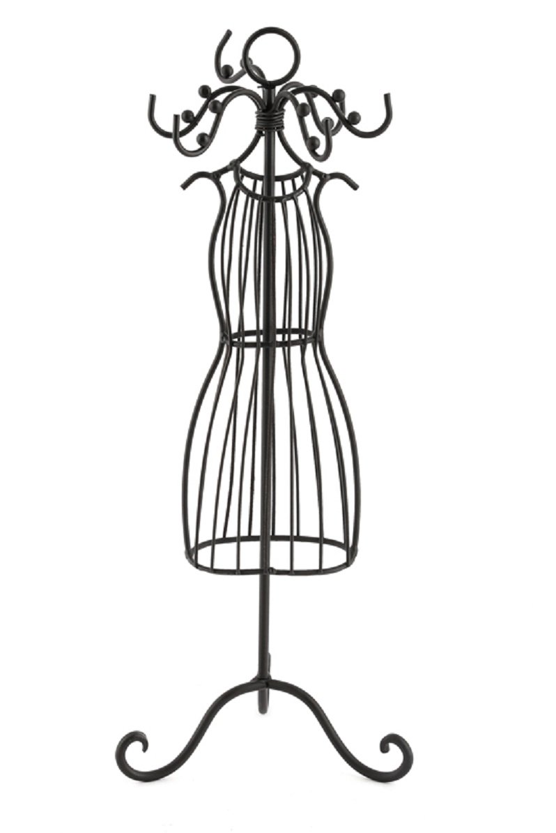 798x1194 Mardel Wire Dress Form Jewelry Stand, Metal, Black