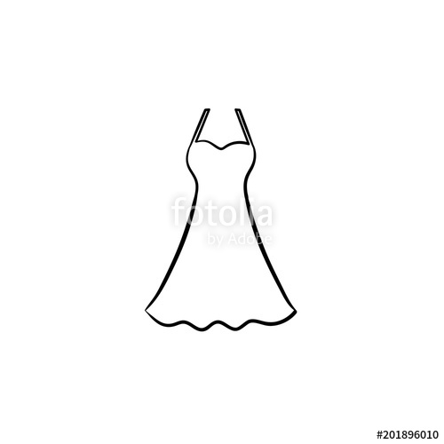 500x500 Sundress Hand Drawn Outline Doodle Icon Dress For Summer Wear