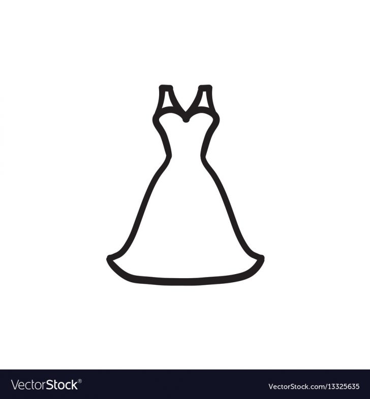 728x786 Wedding Dress Sketch Icon Royalty Vector Image Bride For Outline