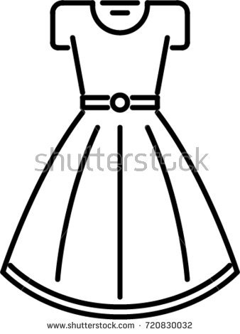 338x470 Dress Outline Dress Outline Icon Stock Vector Royalty Free