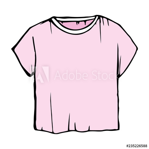 500x500 Pastel Children's Outline Drawing Clothes Gentle Pink Sketch T