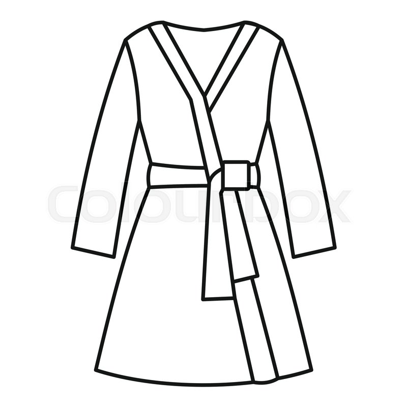 800x800 Bathrobe Icon Outline Illustration Of Stock Vector Colourbox
