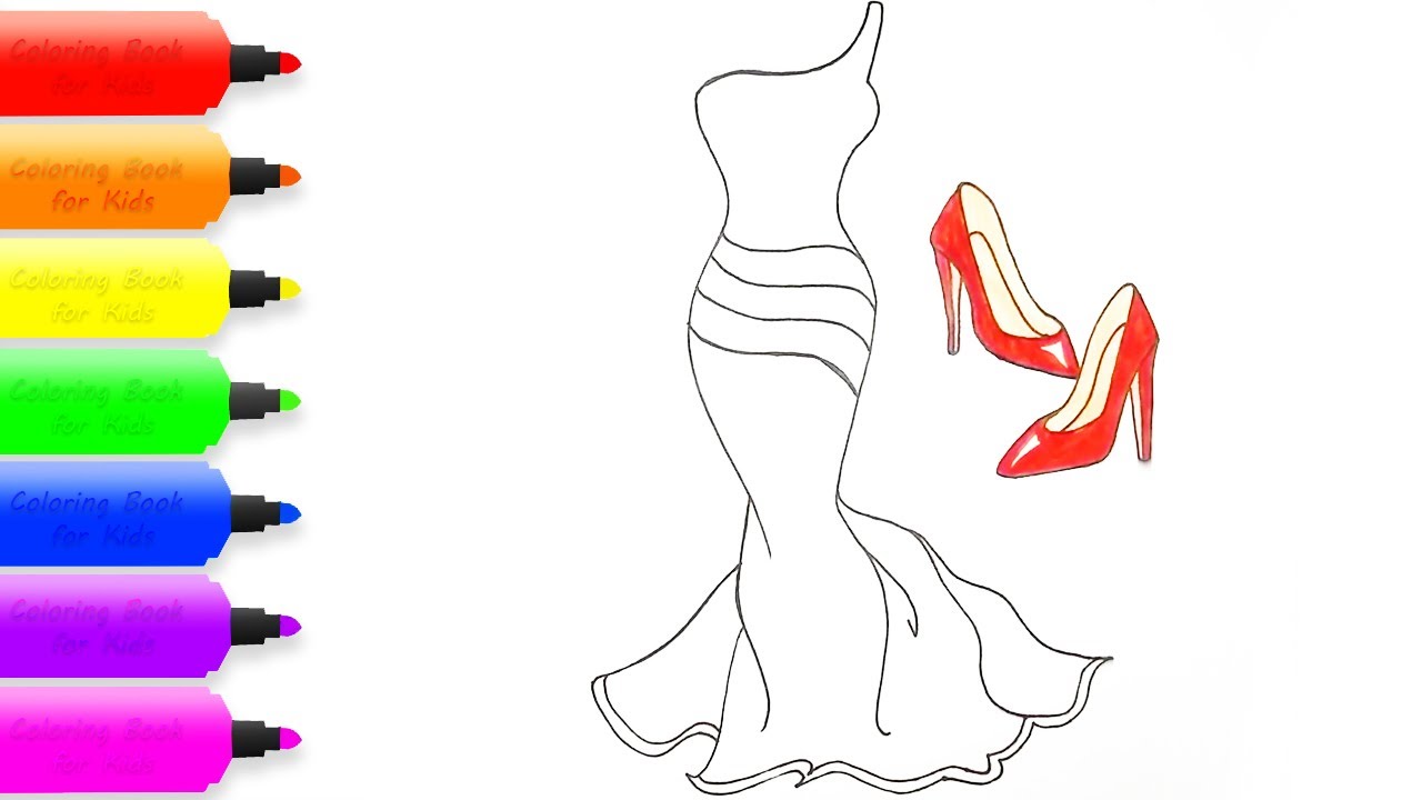 1280x720 How To Draw Colorful Dress Shoes Coloring Pages For Girls