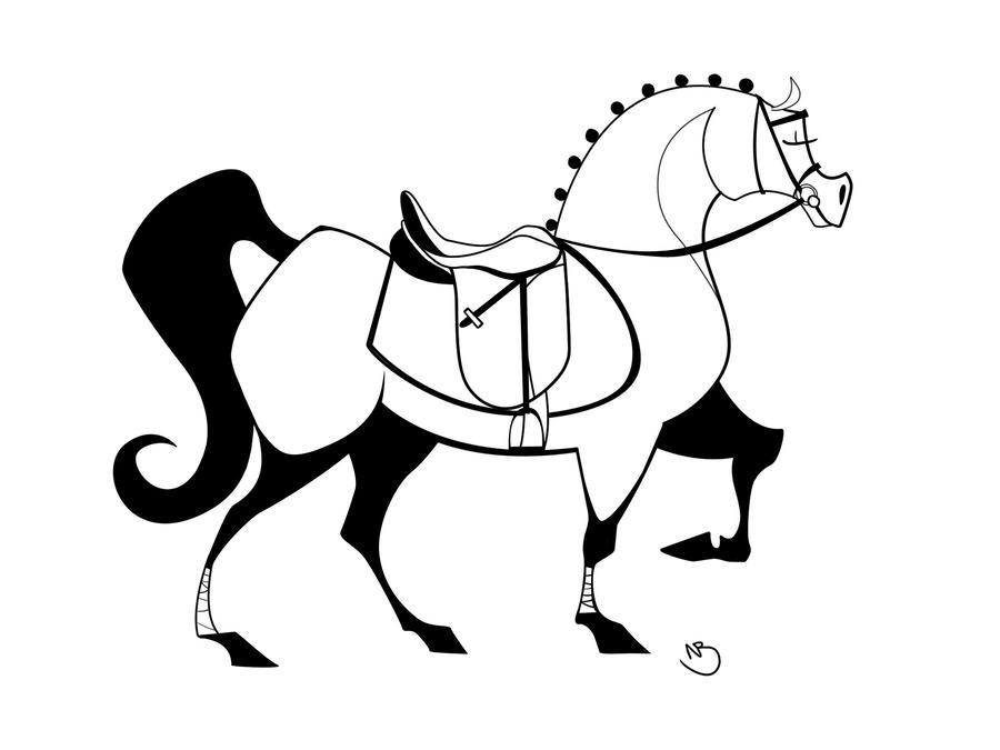 900x675 dressage horse lineart