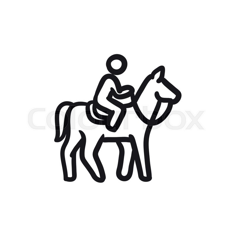 800x800 Horse Riding Vector Sketch Icon Stock Vector Colourbox