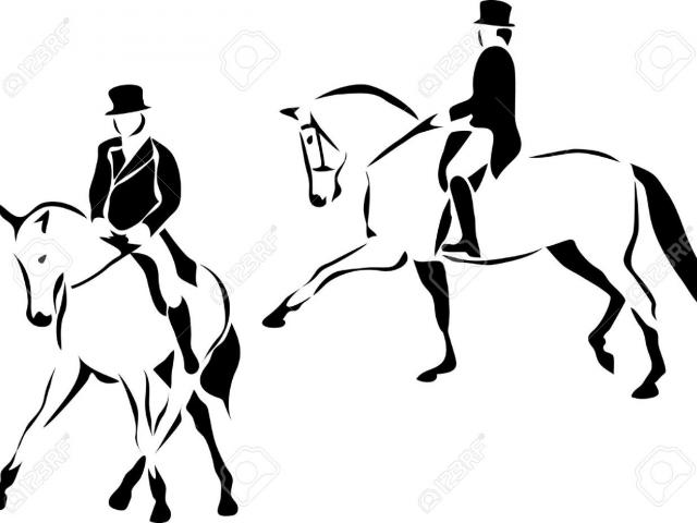 640x480 Dressage Horse Silhouette