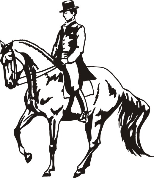 518x599 Dressage Horse And Rider Decal X