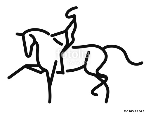 500x393 Schematic Doodle Of A Horse And A Rider Dressage Stock Image