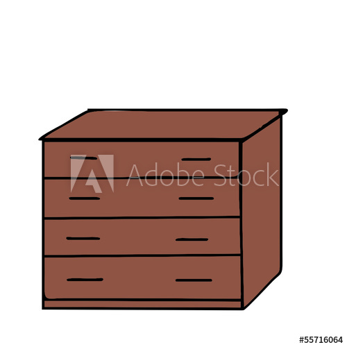 500x500 vector drawing of a chest of drawers
