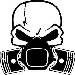 300x300 sticker decal tuning jdm drift car bumper skull piston black