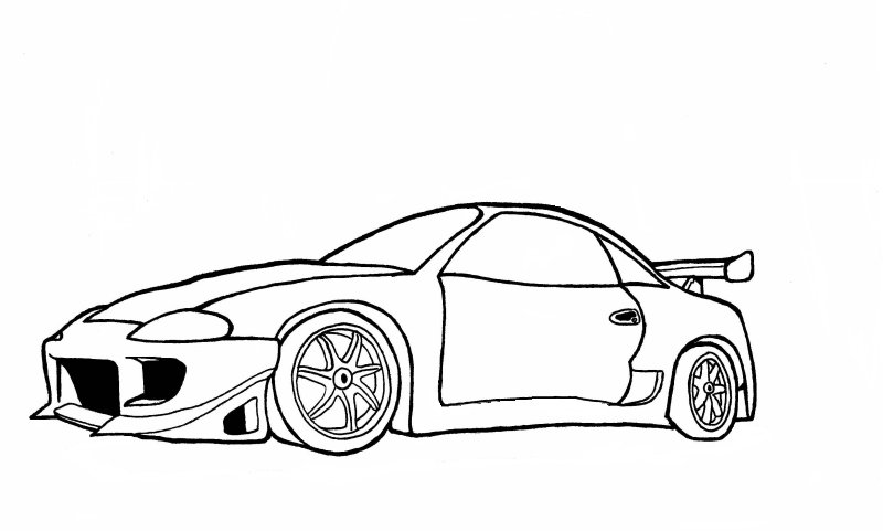 800x481 Outline Drawing Of Drift Cars Group With Items