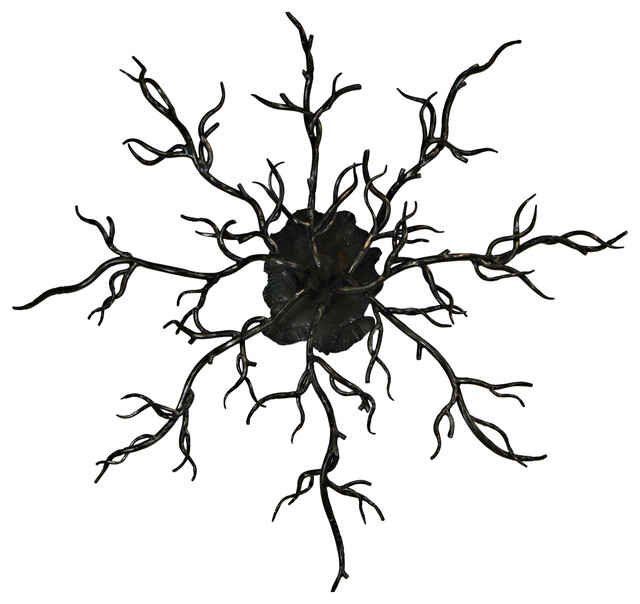 640x604 Large Metal Branch Snowflake Driftwood Wall Art Sculpture