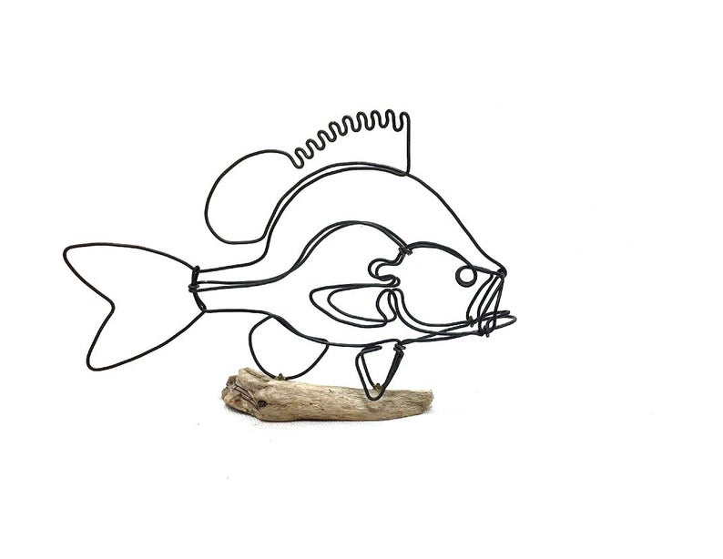 794x614 Sunfish Wire Sculpture Fish Wire Art Fish Art Etsy