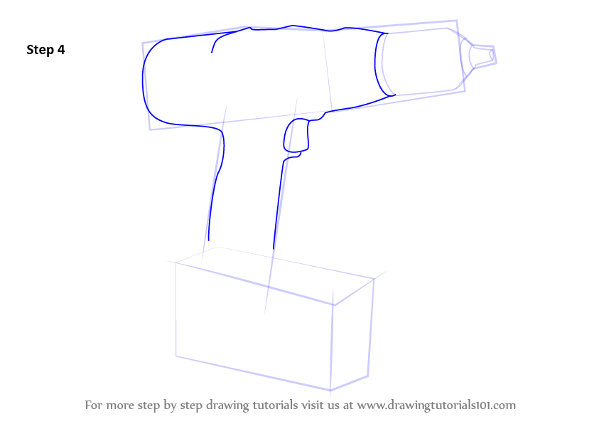 843x596 Learn How To Draw A Drill Machine