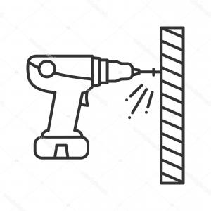 300x300 Photostock Vector Dental Drill Linear Icon Thin Line Illustration