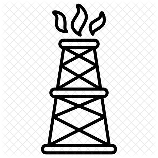 512x512 drilling rig icon of line style