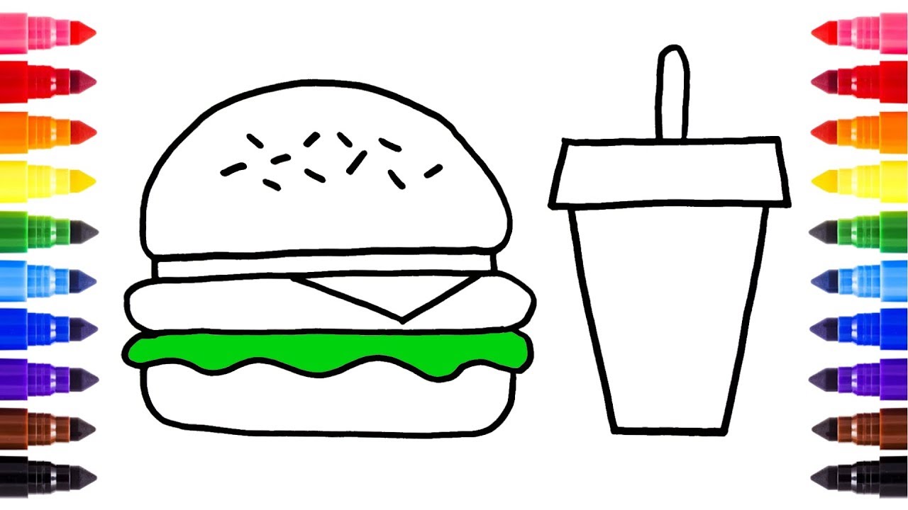 1280x720 Coloring Pages Ofastood Printableresh Cute Surprising Of Fast Food