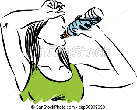 450x362 Woman Drinking Water Vector Illustration Vectors
