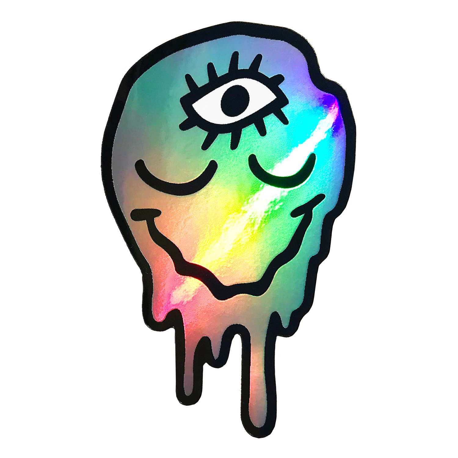 1500x1500 Wokeface Holographic Drip Face Sticker
