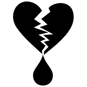 300x300 Broken Heart Dripping Sticker