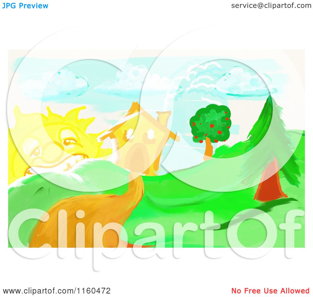 1080x1024 Clipart Of A Childs Drawing Of A Driveway Leading To A House