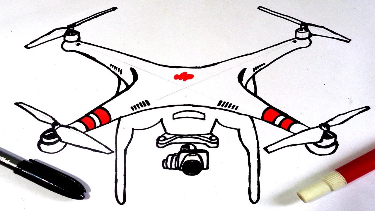 1280x720 how to drawing a drone dji phantom